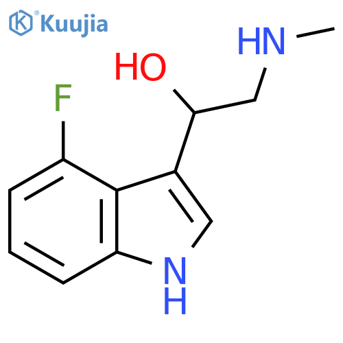 1-(4-fluoro-1H-indol-3-yl)-2-(methylamino)ethan-1-ol structure
