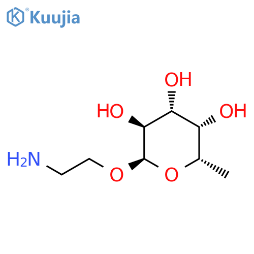 2-((2R,3S,4R,5S,6S)-3,4,5-trihydroxy-6-methyl-tetrahydro-2H-pyran-2-yloxy)ethanaminium bromide structure