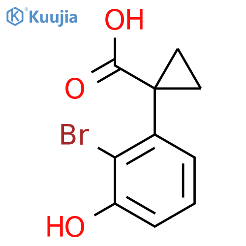 1-(2-bromo-3-hydroxyphenyl)cyclopropane-1-carboxylic acid structure
