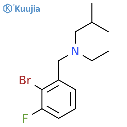 N-[(2-bromo-3-fluorophenyl)methyl]-N-ethyl-2-methylpropan-1-amine structure
