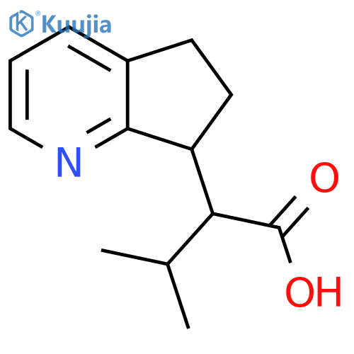 2-{5H,6H,7H-cyclopentabpyridin-7-yl}-3-methylbutanoic acid structure