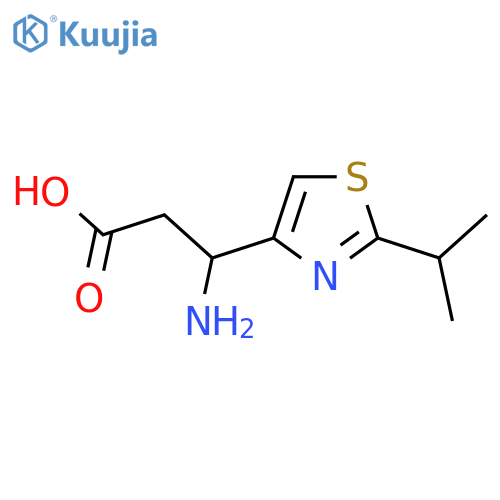 3-amino-3-2-(propan-2-yl)-1,3-thiazol-4-ylpropanoic acid structure