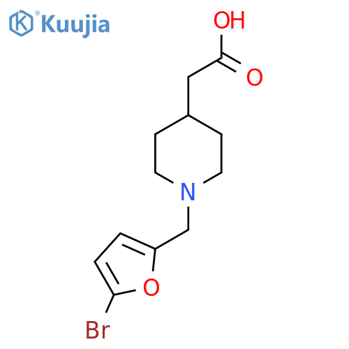 2-(1-((5-Bromofuran-2-yl)methyl)piperidin-4-yl)acetic acid structure