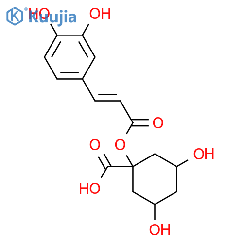 Cyclohexanecarboxylicacid, 1-[[3-(3,4-dihydroxyphenyl)-1-oxo-2-propen-1-yl]oxy]-3,5-dihydroxy- structure