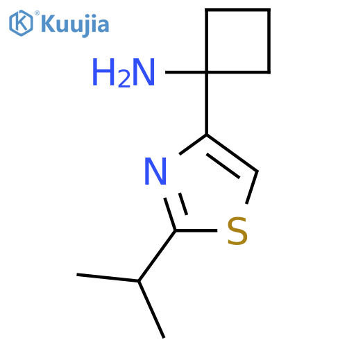 1-2-(propan-2-yl)-1,3-thiazol-4-ylcyclobutan-1-amine structure
