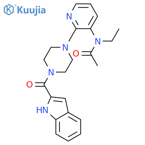 Acetamide,N-ethyl-N-[2-[4-(1H-indol-2-ylcarbonyl)-1-piperazinyl]-3-pyridinyl]- structure