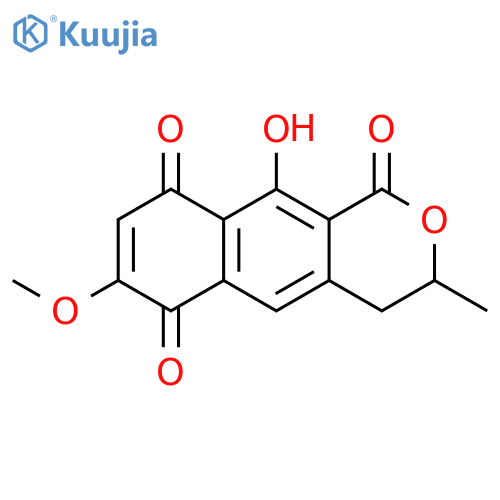 1H-Naphtho[2,3-c]pyran-1,6,9-trione,3,4-dihydro-10-hydroxy-7-methoxy-3-methyl- structure