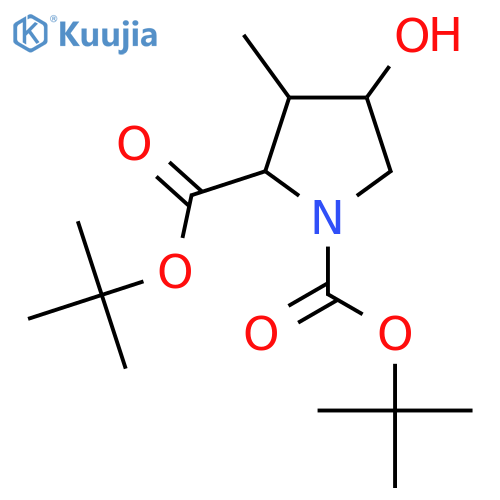 (2S,3S,4R)-Di-tert-butyl 4-hydroxy-3-methylpyrrolidine-1,2-dicarboxylate structure