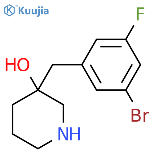 3-(3-bromo-5-fluorophenyl)methylpiperidin-3-ol structure