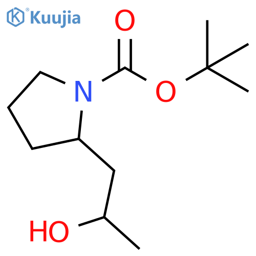 tert-butyl 2-(2-hydroxypropyl)pyrrolidine-1-carboxylate structure