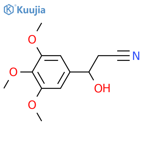 3-hydroxy-3-(3,4,5-trimethoxyphenyl)propanenitrile structure