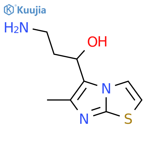 3-amino-1-{6-methylimidazo2,1-b1,3thiazol-5-yl}propan-1-ol structure