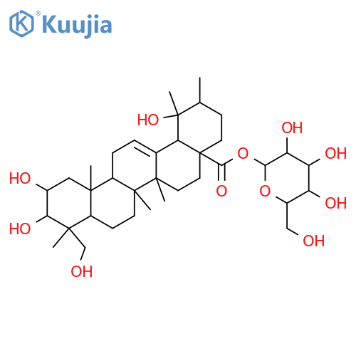Urs-12-en-28-oic acid, 2,3,19,23-tetrahydroxy-, β-D-glucopyranosyl ester, (2α,3α,4β)- structure