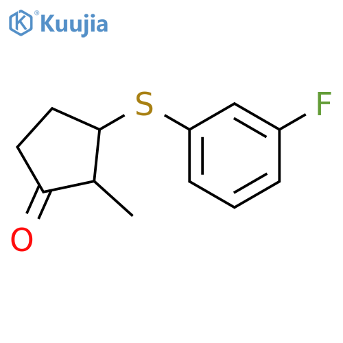 Cyclopentanone, 3-[(3-fluorophenyl)thio]-2-methyl- structure