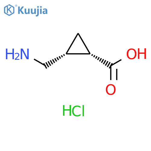 (1S,2R)-2-(aminomethyl)cyclopropanecarboxylic acid;hydrochloride structure