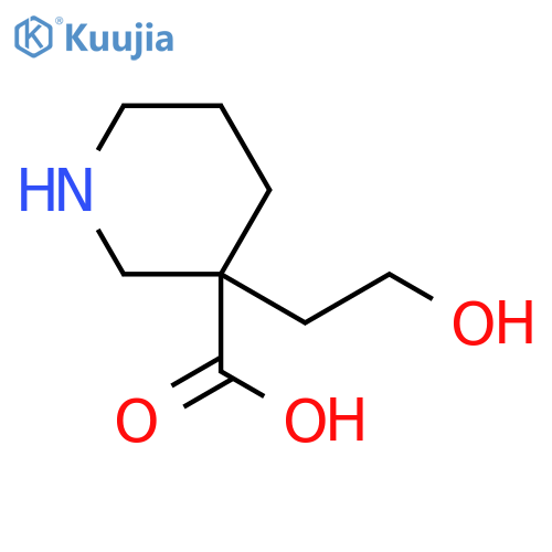 3-(2-hydroxyethyl)piperidine-3-carboxylic acid structure