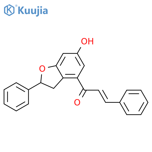 2-Propen-1-one,1-(2,3-dihydro-6-hydroxy-2-phenyl-4-benzofuranyl)-3-phenyl-, (2E)-(+)- structure