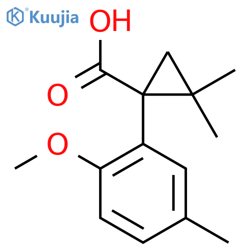 1-(2-methoxy-5-methylphenyl)-2,2-dimethylcyclopropane-1-carboxylic acid structure