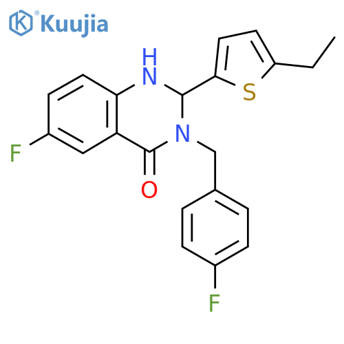 2-(5-Ethylthiophene-2-yl)-6-fluoro-3-(4-fluorobenzyl)-2,3-dihydroquinazoline-4(1H)-one structure