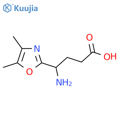 4-amino-4-(dimethyl-1,3-oxazol-2-yl)butanoic acid structure