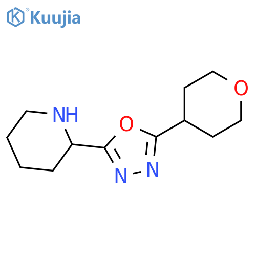 2-5-(oxan-4-yl)-1,3,4-oxadiazol-2-ylpiperidine structure
