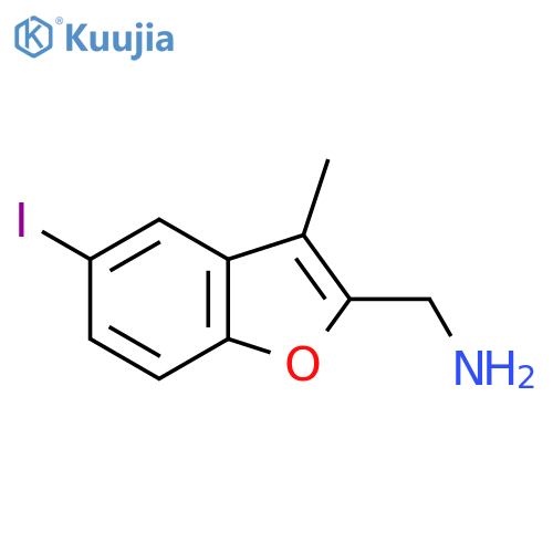 (5-iodo-3-methyl-1-benzofuran-2-yl)methanamine structure