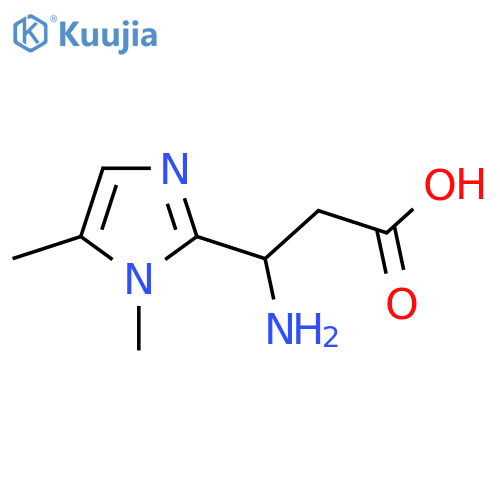 3-amino-3-(1,5-dimethyl-1H-imidazol-2-yl)propanoic acid structure