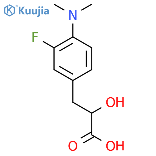 3-4-(dimethylamino)-3-fluorophenyl-2-hydroxypropanoic acid structure