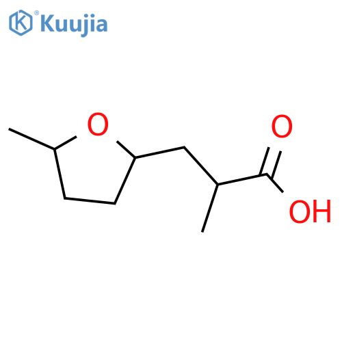 2-Methyl-3-(5-methyloxolan-2-yl)propanoic acid structure