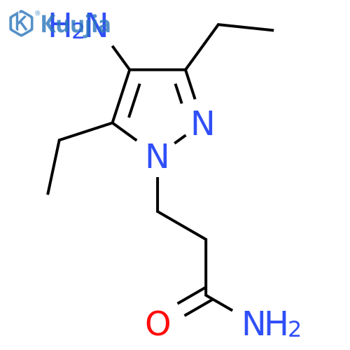 3-(4-amino-3,5-diethyl-1H-pyrazol-1-yl)propanamide structure