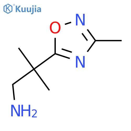 2-methyl-2-(3-methyl-1,2,4-oxadiazol-5-yl)propan-1-amine structure