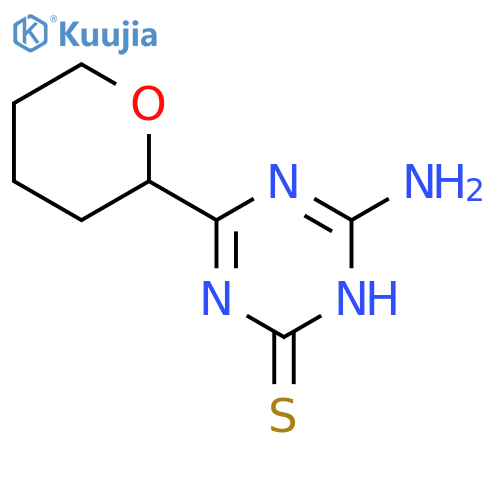 1,3,5-Triazine-2(1H)-thione, 6-amino-4-(tetrahydro-2H-pyran-2-yl)- structure