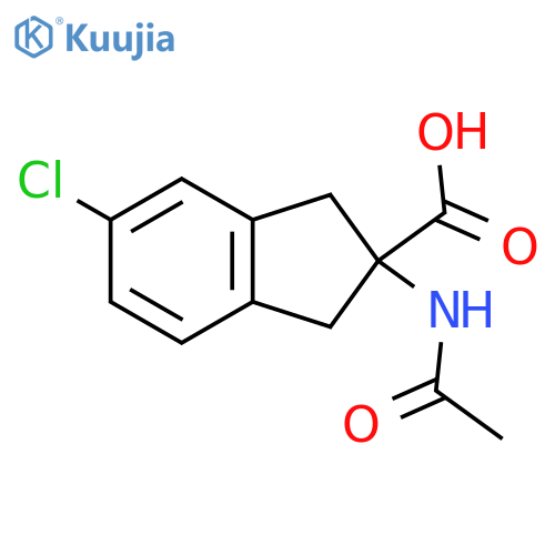 5-chloro-2-acetamido-2,3-dihydro-1H-indene-2-carboxylic acid structure