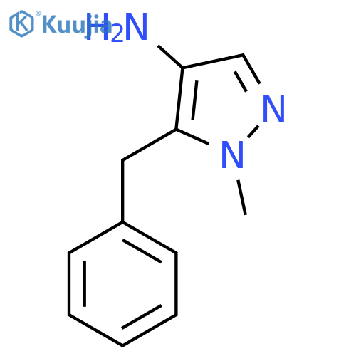 5-benzyl-1-methyl-1H-pyrazol-4-amine structure