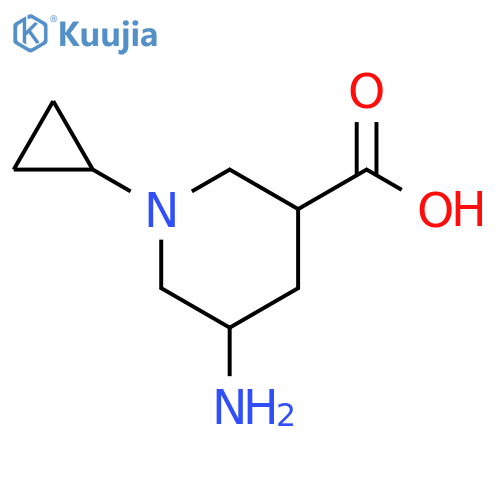 5-amino-1-cyclopropylpiperidine-3-carboxylic acid structure