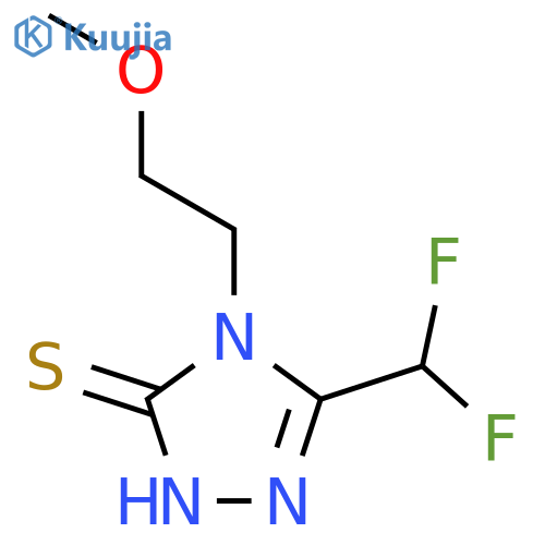 5-(difluoromethyl)-4-(2-methoxyethyl)-4H-1,2,4-triazole-3-thiol structure