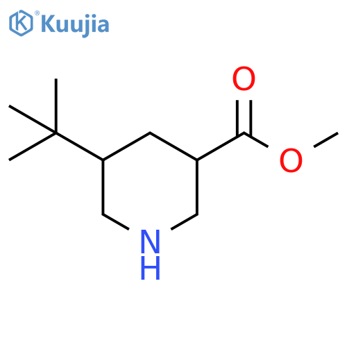 3-Piperidinecarboxylic acid, 5-(1,1-dimethylethyl)-, methyl ester structure