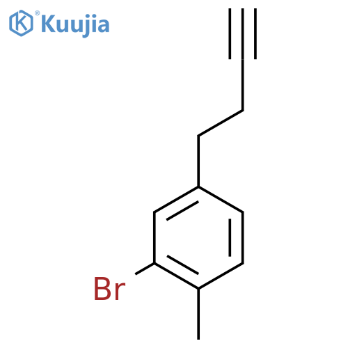 2-bromo-4-(but-3-yn-1-yl)-1-methylbenzene structure