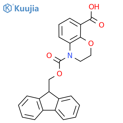 4-{[(9H-fluoren-9-yl)methoxy]carbonyl}-3,4-dihydro-2H-1,4-benzoxazine-8-carboxylic acid structure