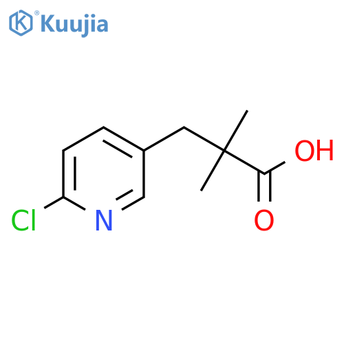 3-(6-chloropyridin-3-yl)-2,2-dimethylpropanoic acid structure