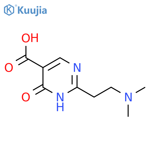 2-[2-(Dimethylamino)ethyl]-6-oxo-1,6-dihydropyrimidine-5-carboxylic acid structure