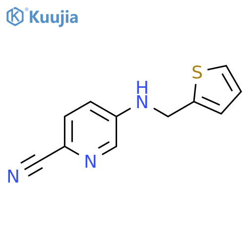 5-{(thiophen-2-yl)methylamino}pyridine-2-carbonitrile structure