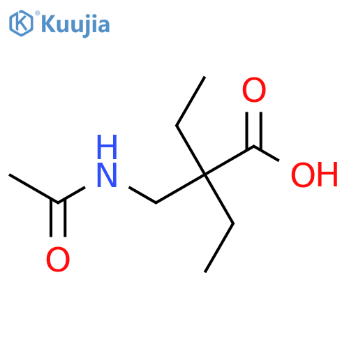 2-(Acetamidomethyl)-2-ethylbutanoic acid structure