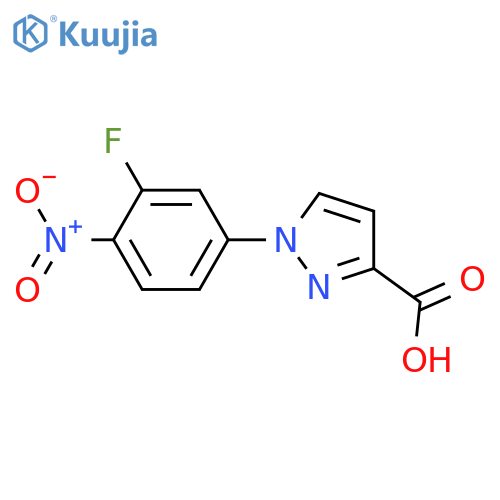 1-(3-fluoro-4-nitrophenyl)-1H-pyrazole-3-carboxylic acid structure