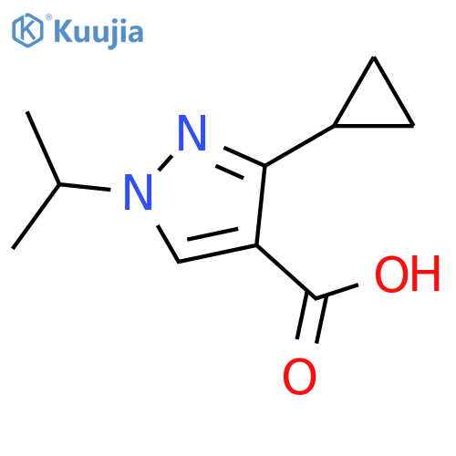 3-cyclopropyl-1-isopropyl-pyrazole-4-carboxylic acid structure