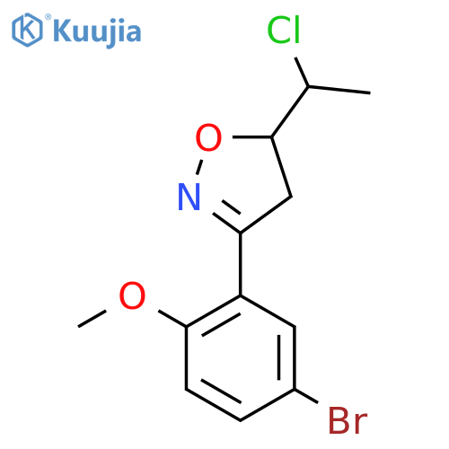 3-(5-bromo-2-methoxyphenyl)-5-(1-chloroethyl)-4,5-dihydro-1,2-oxazole structure