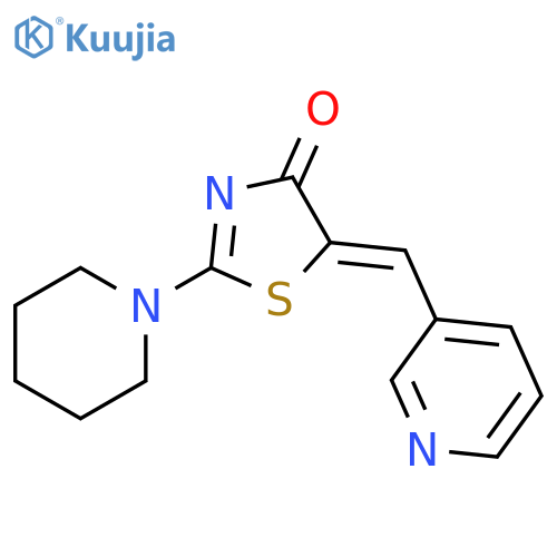 (5Z)-2-(piperidin-1-yl)-5-[(pyridin-3-yl)methylidene]-4,5-dihydro-1,3-thiazol-4-one structure