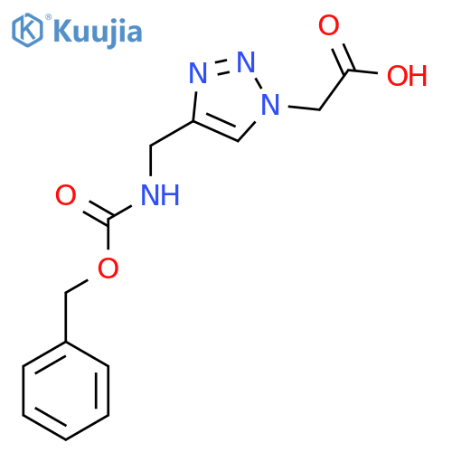2-[4-({[(benzyloxy)carbonyl]amino}methyl)-1H-1,2,3-triazol-1-yl]acetic acid structure