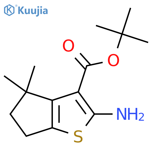 tert-butyl 2-amino-4,4-dimethyl-4H,5H,6H-cyclopentabthiophene-3-carboxylate structure
