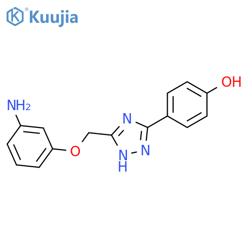 Phenol, 4-[5-[(3-aminophenoxy)methyl]-1H-1,2,4-triazol-3-yl]- structure